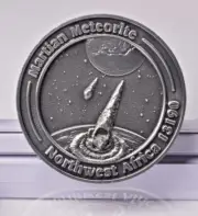 MARTIAN METEORITE INSIDE COLLECTORS COIN 0090, NORTH WEST AFRICA 13190 MT221