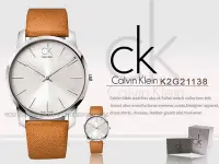 在飛比找Yahoo!奇摩拍賣優惠-瑞士 CK手錶 男錶 國隆 K2G21138_時尚橘色皮革錶