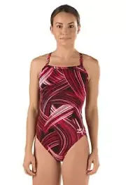 SPEEDO women's Endurance Turbo Stroke Flyback swimsuit Red Size 28 NEW