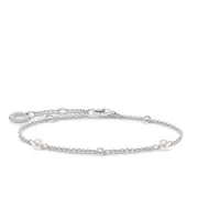 Thomas Sabo Charm Club - White Stone with Pearls Silver Bracelet