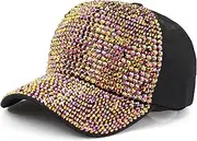 [MESU] Baseball Cap for Women Studded Rhinestone Crystals Baseball Cap Bling Sun Hat