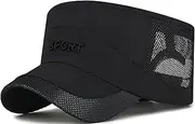 [YeeHeen] Cadet Army Cap Mesh Quick Qry Flat Top Cap Military Hat for Men Women