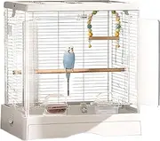 Small Bird Cages for Parakeets, with 2 Bathroom & Food Bowl, Pull-Out Chassis, for Tiger Skin, Peony, Black Phoenix Small Birds