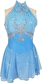 [Zagitova] Ice Figure Skating Dress for Girls Patchwork Women Elegant Competition Dance Outfits with Shiny Rhinestone