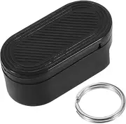 Hoement Keychain Medicine Container Portable Airtight Holder for Travel Small Pill Organizer Durable Wear Plastic Case for Camping and Outdoor Activities