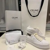 在飛比找PopChill優惠-[二手] Celine 百搭厚底小白鞋 39號