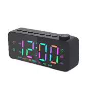 AGSIVO LED Digital Alarm Clock with FM Radio / Dual Alarm / Snooze / External USB Charging Port / Dimmable Night Light F