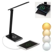 LED Desk Lamp with Wireless Charger, Eye-Caring Desk Light, 10W Unique Desk L...