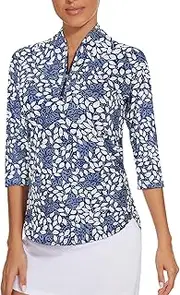 [Cucuchy Style] Womens Golf Polo Shirts,Cucuchy 1/4 Zip Up Short Sleeve Quick Dry Workout Tops Open Back S-2XL