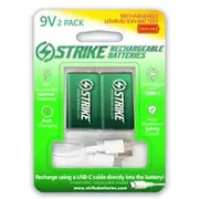 STRIKE 9V USB C 3000mw Battery With Cable - 2 Pack A1914-2C