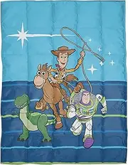 Disney Toy Story 4 Gang Weighted Blanket 4.5 lbs - Measures 36 x 48 inches, Kids Bedding Features Woddy, Buzz Lightyear, Bullseye, Rex - Fade Resistant Super Soft Velboa - (Official Disney Product)
