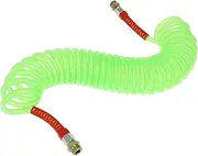X AUTOHAUX 34 Circle Air Brake Hose Oil Cooler Coiled Short Tail Line Brake Coil Cable for Trucks Tractors Assembly with M22x1.5 NPT Fitting Green 28 Feet