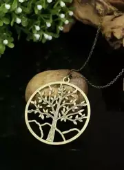 Tree of Life Necklace 14” Gold Chain W/ Lobster Clasp NWT