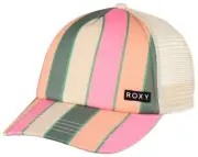 Roxy Girl's Honey Coconut Trucker Hat - Agave Green Vista Stripe - New