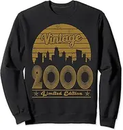 [X.Style] Retro Vintage 2000 Limited Edition Shirt 22nd Birthday Sweatshirt ds1753 Sweatshirt (S) Black