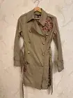 WHBM White House Black Market Floral Trench Coat XS NWT