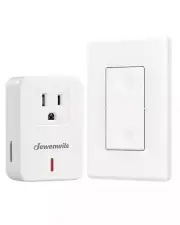 DEWENWILS Remote Control Outlet Wireless Wall Mounted Light Switch 1Switch&1 Rec