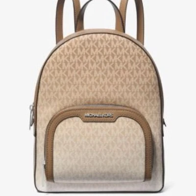 NWT Michael Kors Jaycee Backpack Medium Ombre Signature Logo Work School Preppy