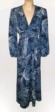 BNWT SCANLAN THEODORE MULBERRY LEAF DRESS SLATE SIZE 8 AU US 4