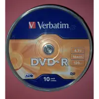 在飛比找蝦皮購物優惠-Verbatim 威寶 16X DVD-R光碟片 10片盒裝