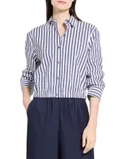 Theory Crop Button Front Shirt