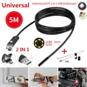 Endoscope 7MM 5M USB Android PC 2in1 Car Inspection Camera Scope Waterproof