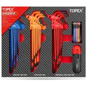 TOPEX 38Pcs Allen Key Set Hex Key Allen Wrench Folding Hex Key Ball End Metric/SAE/Star