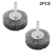 2pcs Steel Wire 1/4" Shank Max 4500RPM Wheel Brushes Kit for Drill Attachment