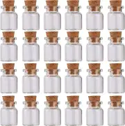 MaxMau 24 Sets of 5ml Small Glass Bottles with Cork Stopper Tiny Clear
