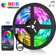 LED Strip Lights 5050 RGB Music Sync Bluetooth Room Light with Remote