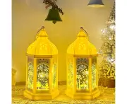 Pack of 2 Christmas Decoration Lantern, Christmas Lantern, Christmas Fairy Lights, Warm White LED , Christmas Decoration, Illuminated Lantern, Battery Op