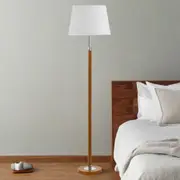 Traditional Timber Look Floor Lamp in Teak or Walnut