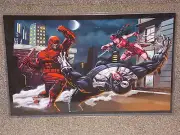Marvel Daredevil & Electra Glossy Print 11 x 17 In Hard Plastic Sleeve