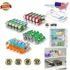 Adjustable Soda Can Organizer - 4 Pack Clear Fridge Storage for Cans & Bottles