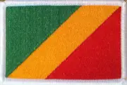 CONGO Flag Embroidery Iron-On Patch BIKER Emblem White Border