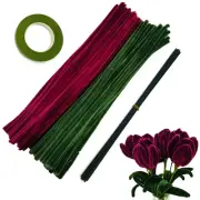 200 Pcs Pipe Cleaners Set with Floral Wires & Floral Tape,Chenille Stems Pipecle