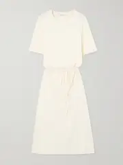 [LEMAIRE] LEMAIRE - Belted Cotton-jersey Midi Dress - Cream - xx small xx small Cream