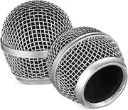 HEMOTON 2pcs Microphone Grill Heads Replacement Mesh Grille for Easy Installation Enhanced Sound Clarity Robust Construction Acoustic Transparency Sleek Design