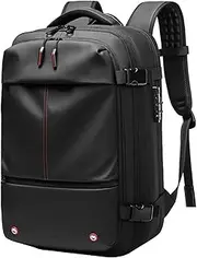 Vacuum Backpack Travel, 60L Expandable Vacpack Backpacks with Lock, Multi-Pocket Waterproof Carry On Backpack for Business Outdoor Travel