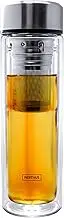 Nerthus FIH 664 Filter 350 ML, Insulated with Double Wall, Infuser Bottle, Flask, Travel Mug, Teapot, 0.35 L, Glass