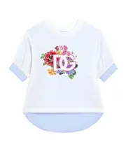 patchwork T-shirt 6,10Y sky-blue