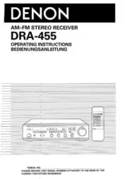 Denon DRA-455 Reciever Owners Manual