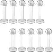 [Generic] Piercing Retainers 10 Pcs Hypoallergenic Lip Bars Plastic Nose Studs Labret Jewellery Cartilage Acrylic Tragus Helix Jewelry 1.2 mm(16 g) 6 MM Clear Earrings for Sports Women Men Aretes Para La Nariz