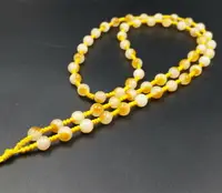 在飛比找樂天市場購物網優惠-高的精美天然玉石黃龍玉圓珠掛件繩6毫米圓珠吊墜繩黃玉圓珠項鏈