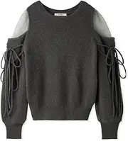 [SNIDEL] SWNT245011 Women's See-Through Shoulder Knit Pullover