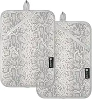 Snake Skin Design 2 PCS Potholders Set Potholder with Loop Pads to Put Under Pots