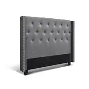 [Unbranded] Artiss Bed Head Queen Size Fabric - LUCA Grey