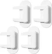 Door Lock, 4 Pack Child Safety Locks, Child Locks Handles 3M Adhesive (No Drilling) and Perfect for Door, Cabinet, Windows,Revolve for 180°, Operate in Two Directions (White)