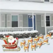 Santa, Sleigh & Reindeer 10 piece Yard Card Set - FREE SHIPPING