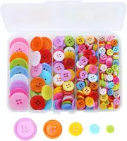 320 Pcs Colorful Buttons for Crafts DIY, 5 Size Buttons for Sewing Flatback Butt